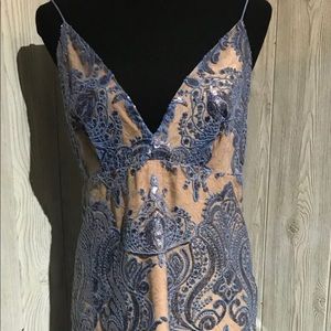 Free People Night Shimmers Mini Dress 0 NWT